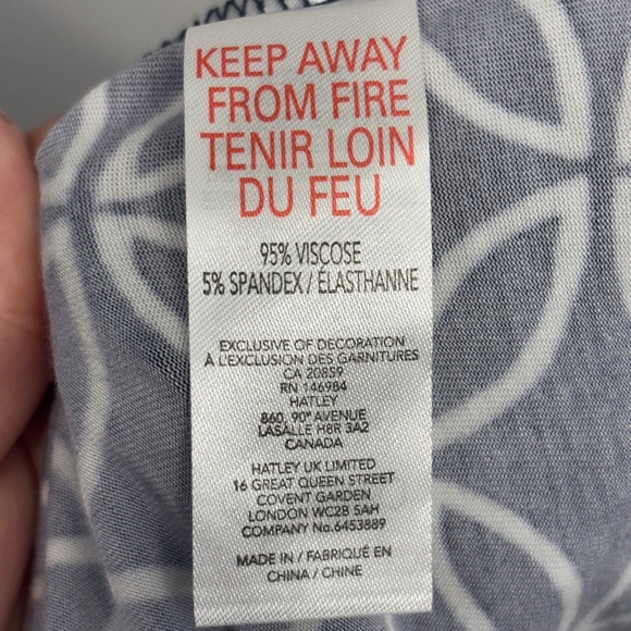 Hatley M Navy Blue 3/4 Sleeve Surplice Midi Dress Stretch Geometrick Printed - Picture 5 of 7